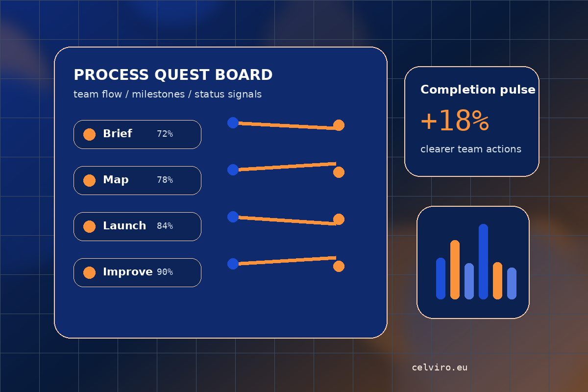 Gamified business process dashboard for Celviro Journey Practice